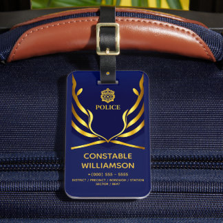 警察官海軍ブルー旗カスタム旅行 ラゲッジタグ