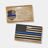 警察官祈りの言葉パーソナライズされたシンブルーライン バッジ (正面＆裏面)