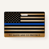 警察官祈りの言葉パーソナライズされたシンブルーライン バッジ (裏面)