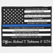 警察官祈りの言葉パーソナライズされた法執行 フリースブランケット (正面(横))