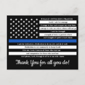 警察官祈りの言葉薄いブルーラインありがとう ポストカード (正面)