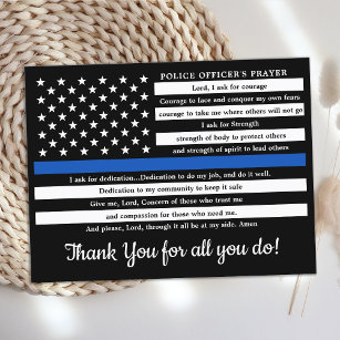 警察官祈りの言葉薄いブルーラインありがとう ポストカード