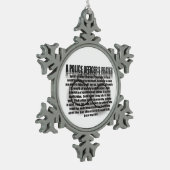 警察官祈りの言葉 スノーフレークピューターオーナメント (左)