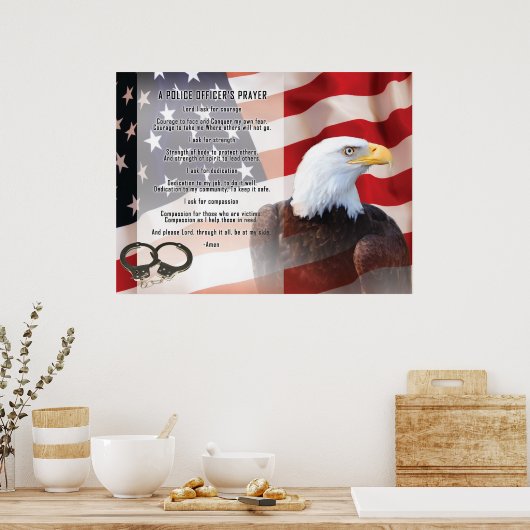 警察官祈りの言葉 ポスター (キッチン)