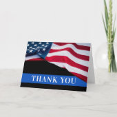 警察官米国旗の法執行機関 サンキューカード (正面)