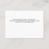 警察官米国旗の法執行法執行感謝 名刺 (裏面)