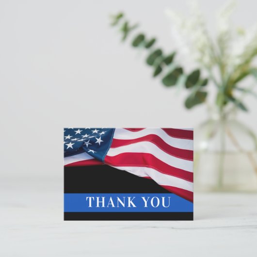 警察官米国旗の法執行法執行感謝 名刺 (スタンド正面)
