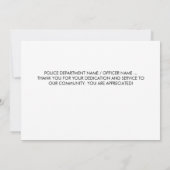 警察官米国旗ハート法執行部 サンキューカード (裏面)
