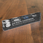 警察官署Thin Blue Lineロゴ デスクネームプレート (側面)