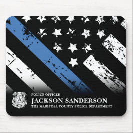 警察官署Thin Blue Lineロゴ マウスパッド