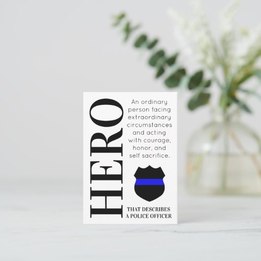 警察官英雄シンブルーラインありがとう 名刺 (スタンド正面)