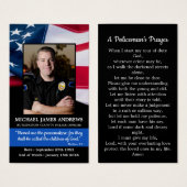 警察官葬式祈りの言葉カード法執行部 (正面&裏面)