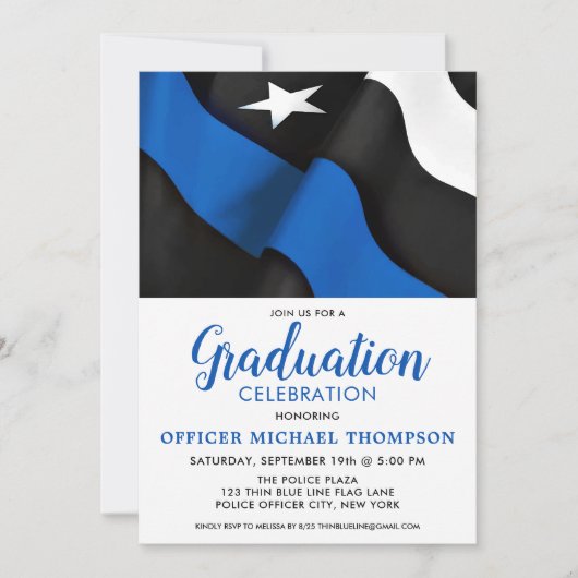 警察官薄青ライン旗卒業 招待状 (正面)
