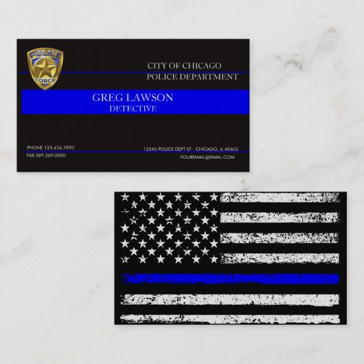 警察官薄青ライン旗法執行部 名刺 (正面/裏面)
