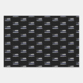 警察官薄青ライン法執行警官 ラッピングペーパーシート (正面3)