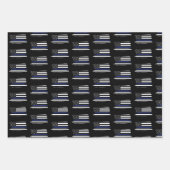 警察官薄青ライン法執行警官 ラッピングペーパーシート (正面3)