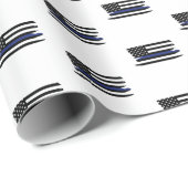 警察官薄青ライン法執行警官 ラッピングペーパー (ロールコーナー)