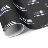 警察官薄青ライン法執行警官 ラッピングペーパー (ロールコーナー)