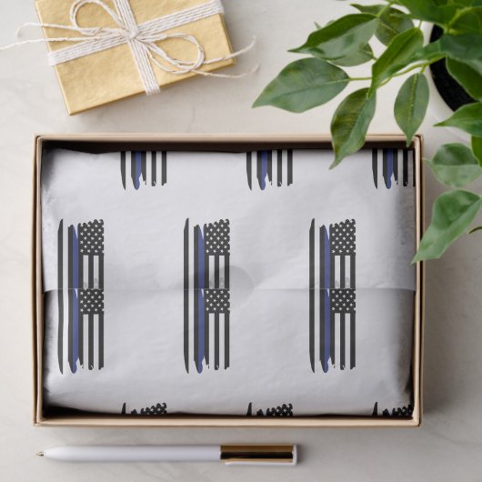 警察官薄青ライン法執行警官 薄葉紙 (ギフト)