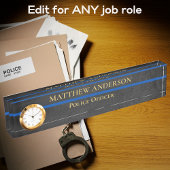 警察官薄青ライン軍曹クロック デスクネームプレート