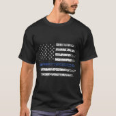 警察官薄青退職した線アメリカ人 Tシャツ (正面)