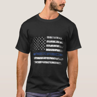 警察官薄青退職した線アメリカ人 Tシャツ