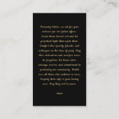 警察官記念写真祈りの言葉票 コーリングカード (裏面)