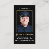 警察官記念写真祈りの言葉票 コーリングカード (正面)