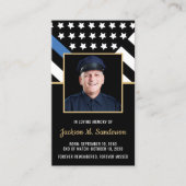 警察官記念写真祈りの言葉票 コーリングカード (正面)