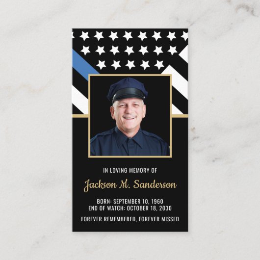 警察官記念写真祈りの言葉票 コーリングカード (正面)