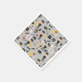 警察官誕生日パーティーグレー スタンダードカクテルナプキン (角)