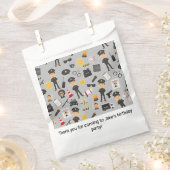 警察官誕生日パーティーグレー フェイバーバッグ (クリップ留めされた状態)