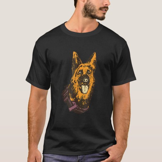 警察官警察犬K9ユニットGerman Shepherd Tシャツ (正面)