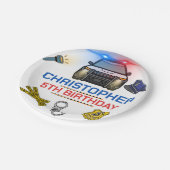 警察官警察誕生日パーティー ペーパープレート (アングル)