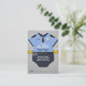 警察官赤ちゃんシャワーおむつラッフルチケット エンクロージャーカード (スタンド正面)