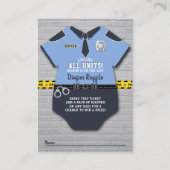 警察官赤ちゃんシャワーおむつラッフルチケット エンクロージャーカード (正面)