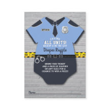 警察官赤ちゃんシャワーおむつラッフルチケット