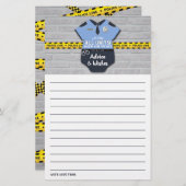 警察官赤ちゃんシャワーアドバイスカード (正面/裏面)