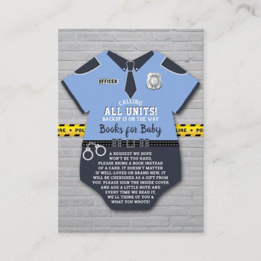 警察官赤ちゃんシャワー予約リクエスト エンクロージャーカード (正面)