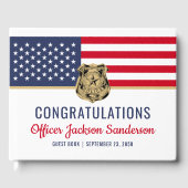 警察官軍隊退職米国旗 ゲストブック (正面)