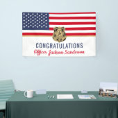 警察官軍隊退職米国旗 横断幕 (トレードショー)