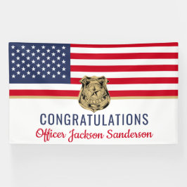 警察官軍隊退職米国旗 横断幕