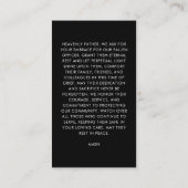 警察官追悼式祈りの言葉カード コーリングカード (裏面)