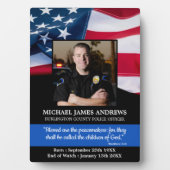 警察官追悼法執行米国旗 フォトプラーク (正面)