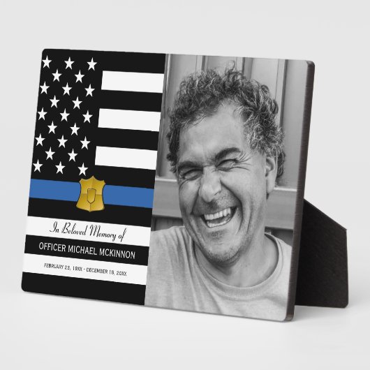 警察官追悼記念撮影 フォトプラーク (側面)