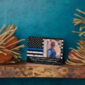 警察官追悼 薄い青い線の写真 フォトプラーク (側面)