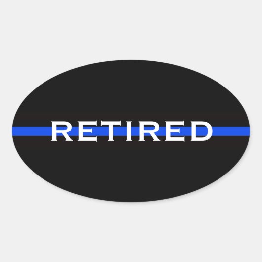 警察官退職したオーバルバンパーステッカー 楕円形シール (正面)