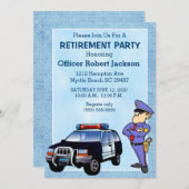 警察官退職のお誘い 招待状 (正面/裏面)