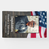 警察官退職アメリカ国旗パーティー 横断幕 (横)