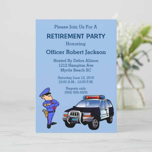 警察官退職パーティの招待状 招待状 (スタンド正面)